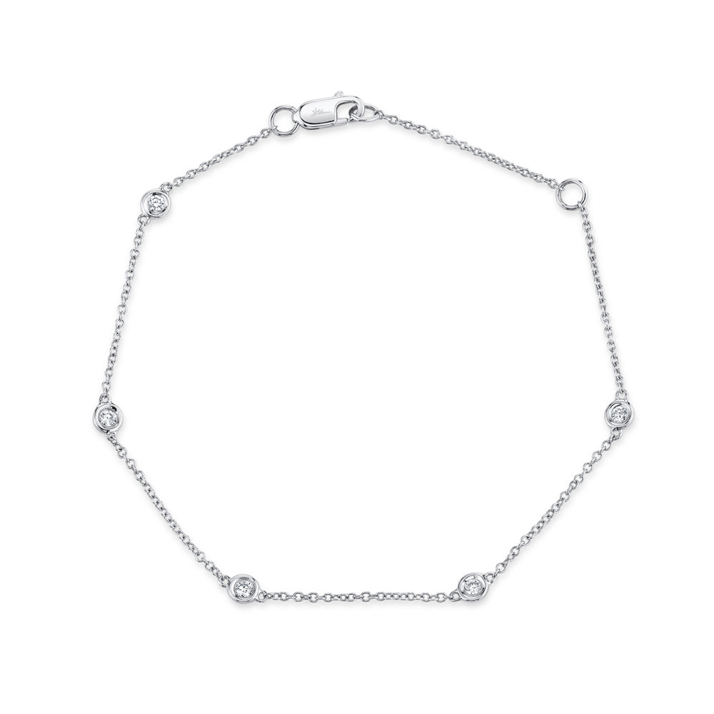 White Gold 6 Bezel Set Diamond Bracelet Bracelets Shy Creation