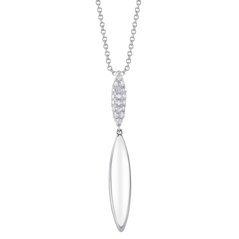 14kt. White gold Diamond Necklace with 0.15ct TW Diamond Pave Pendants Shy Creation