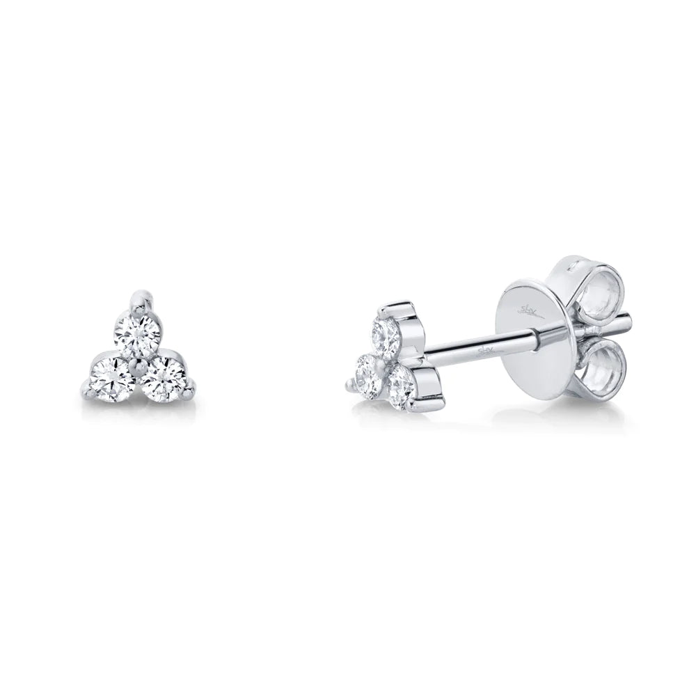 White Gold Diamond Trio Stud Earrings Earrings Gift Giving