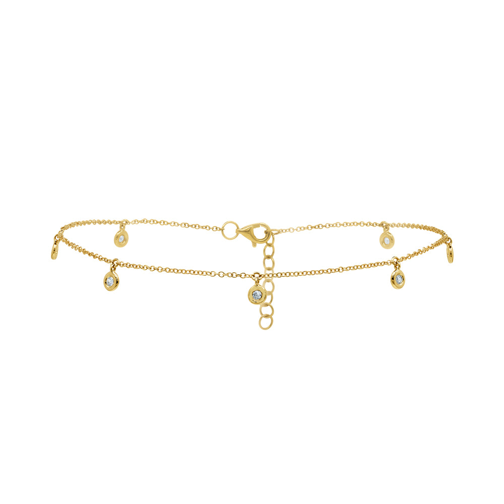 Yellow Gold Diamond Bezel Anklet Anklets Gift Giving