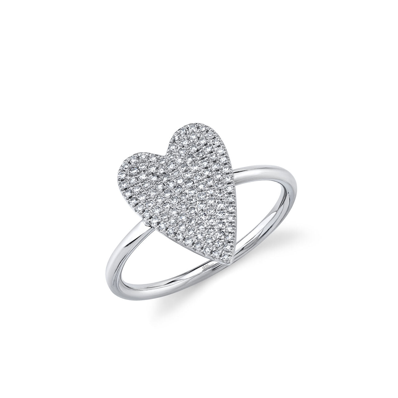 White Gold Pave Diamond Heart Ring Rings Gift Giving