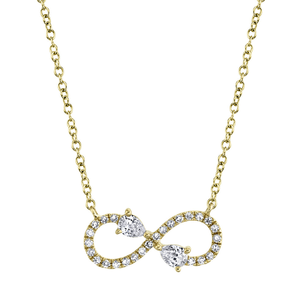 Yellow Gold Diamond Infinity Pendant Necklace Necklaces Gift Giving