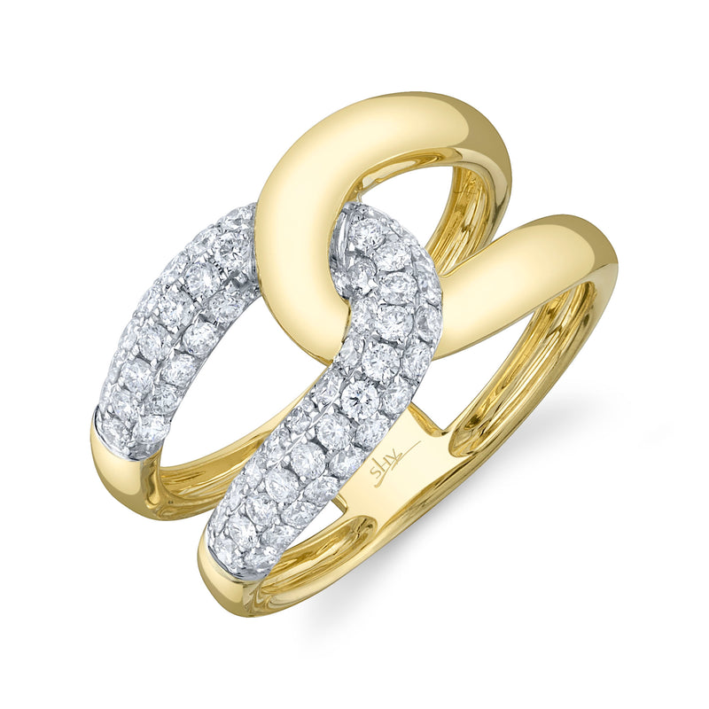 14kt. Yellow Gold Lady's Ring with 0.71ct TW Dia Pave Rings Shy Creation