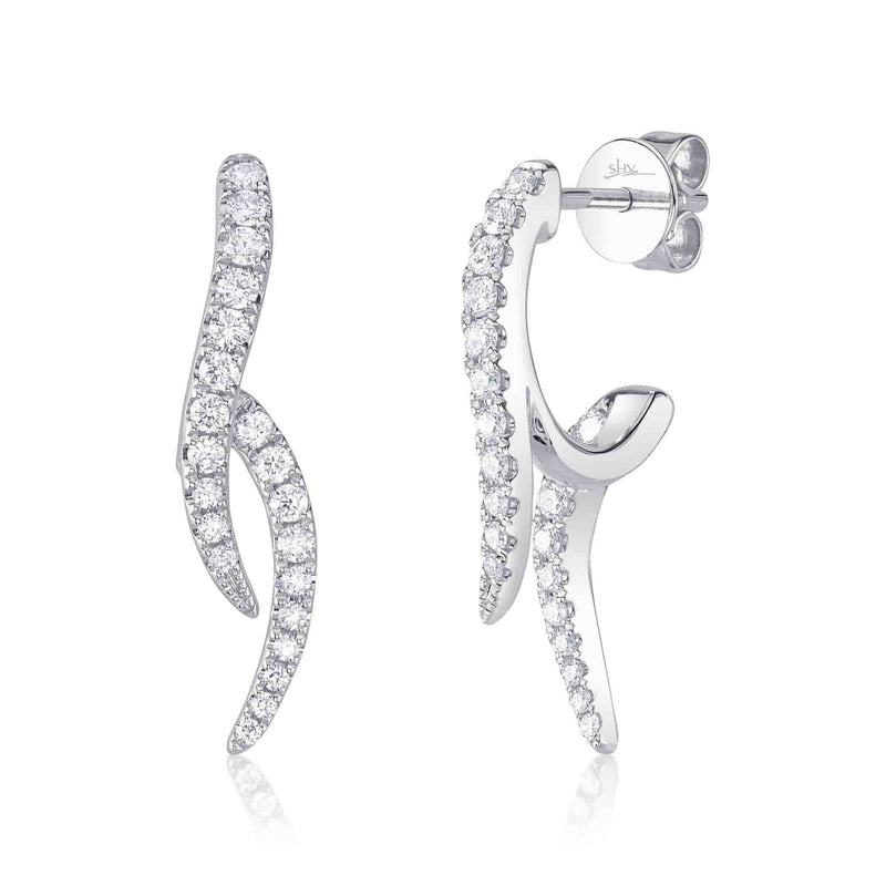 14kt White Gold Earrings / 0.44ct TW Diamond Pave Earrings Shy Creation