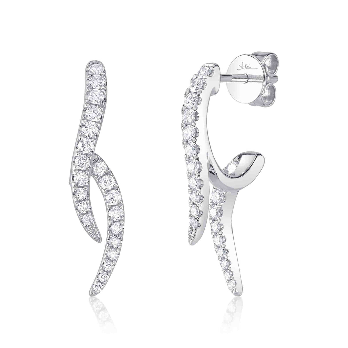 14kt White Gold Earrings / 0.44ct TW Diamond Pave Earrings Shy Creation