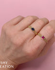 Yellow Gold Ruby Chain Link Ring Rings Gift Giving
