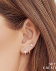 Diamond Pave White Gold Hoop Earrings Earrings Gift Giving