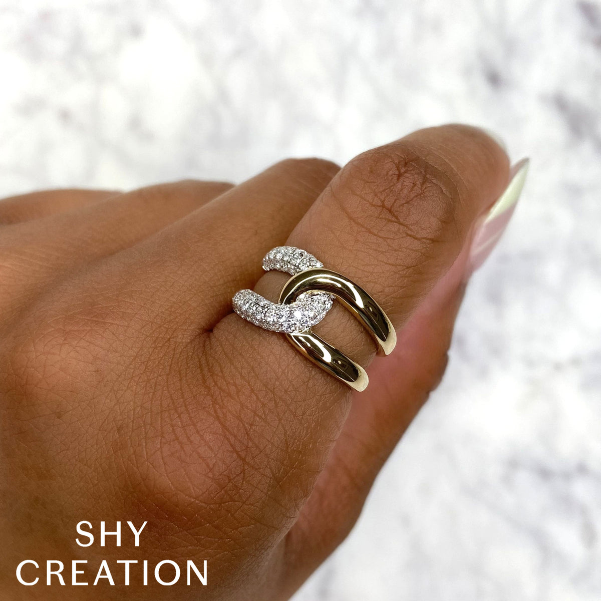 14kt. Yellow Gold Lady's Ring with 0.71ct TW Dia Pave - Alternate View 1