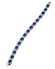 Glamorous Royal Blue Sapphire and Diamond Tennis Bracelet Bracelets H&H Jewels