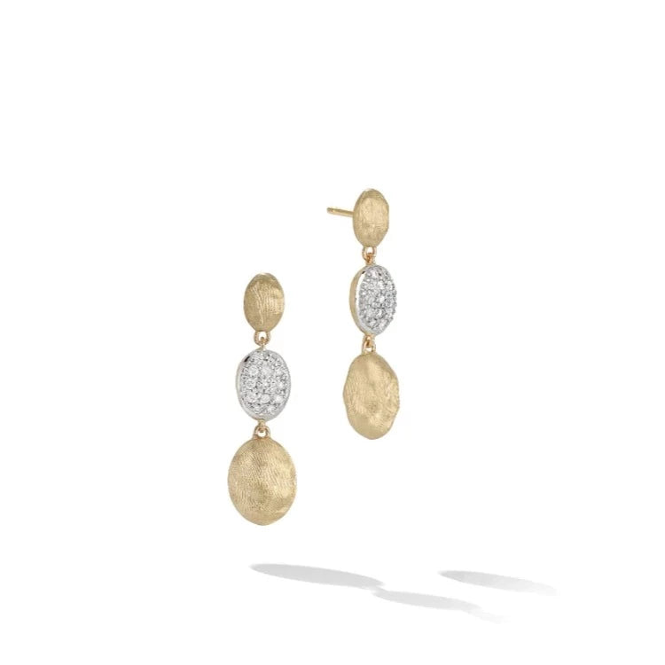 18kt Yellow Gold and Diamond Siviglia Collection Triple Drop Earrings Earrings Marco Bicego