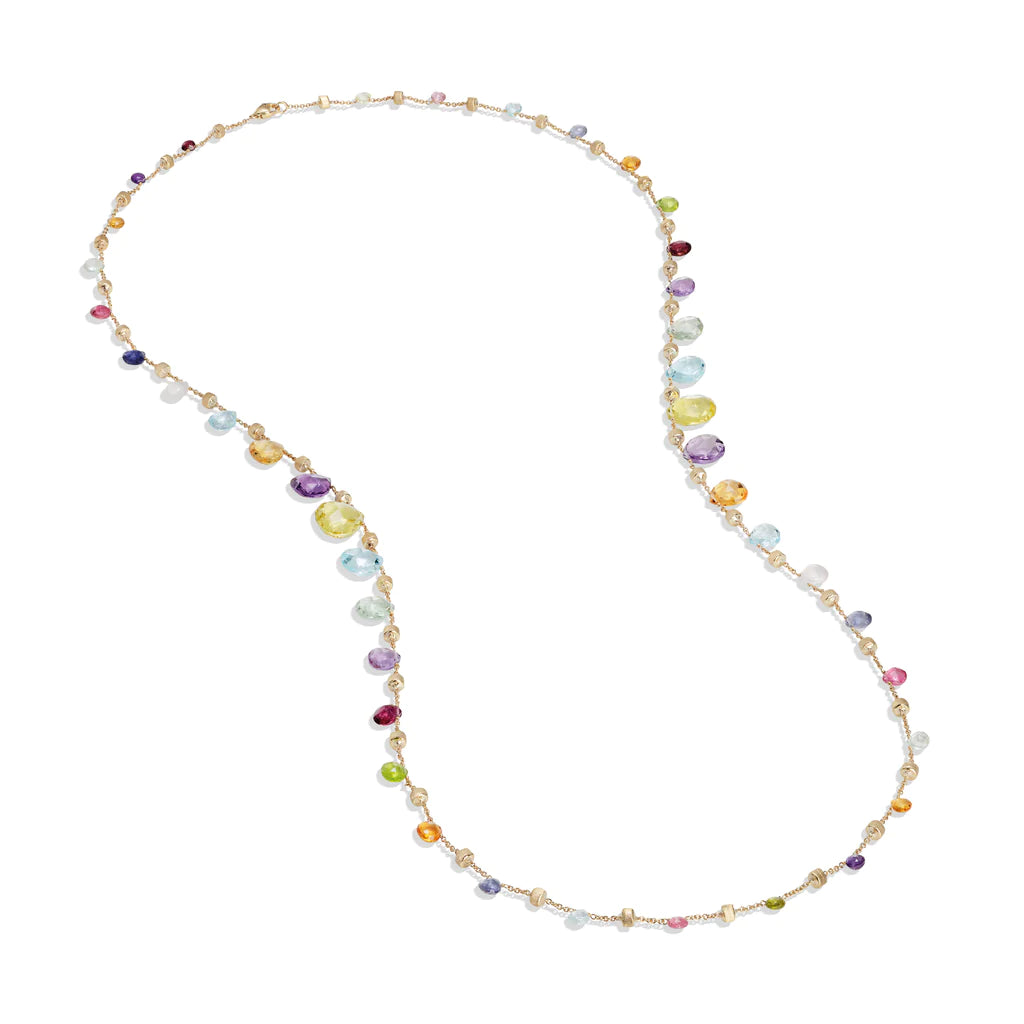 18kt Yellow Gold Jaipur Color Collection Mixed Gemstone Graduated Long Necklace Necklaces Marco Bicego