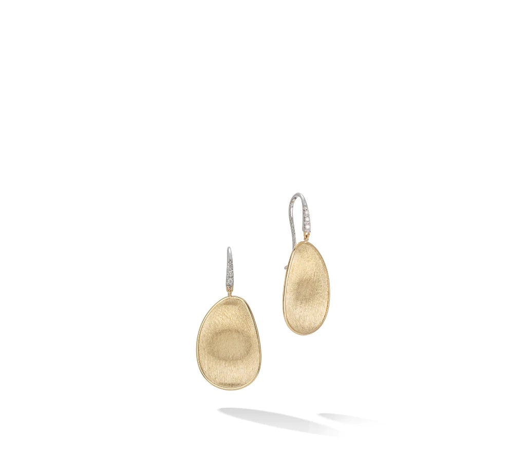 18kt Yellow Gold Diamond Medium Pedal Lunaria Drop Earrings - Alternate View 1