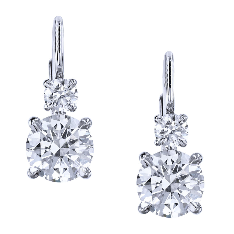 Handmade 18kt White Gold Diamond Drop Earrings Earrings H&H Jewels