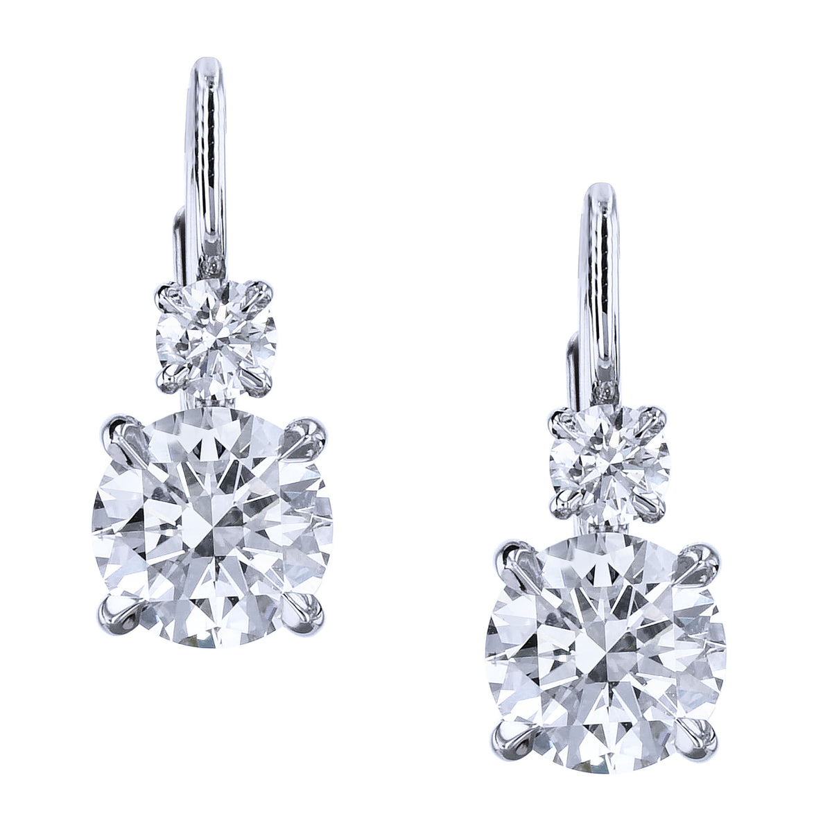 Handmade 18kt White Gold Diamond Drop Earrings Earrings H&H Jewels