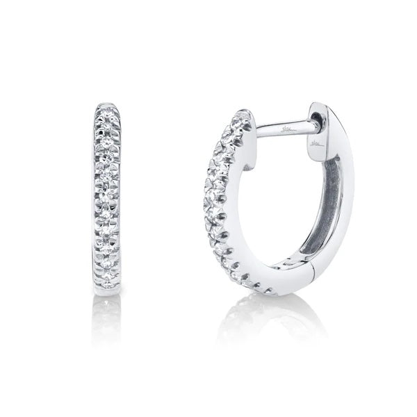 0.07ct Small Diamond Hoops Earrings Shy Creation