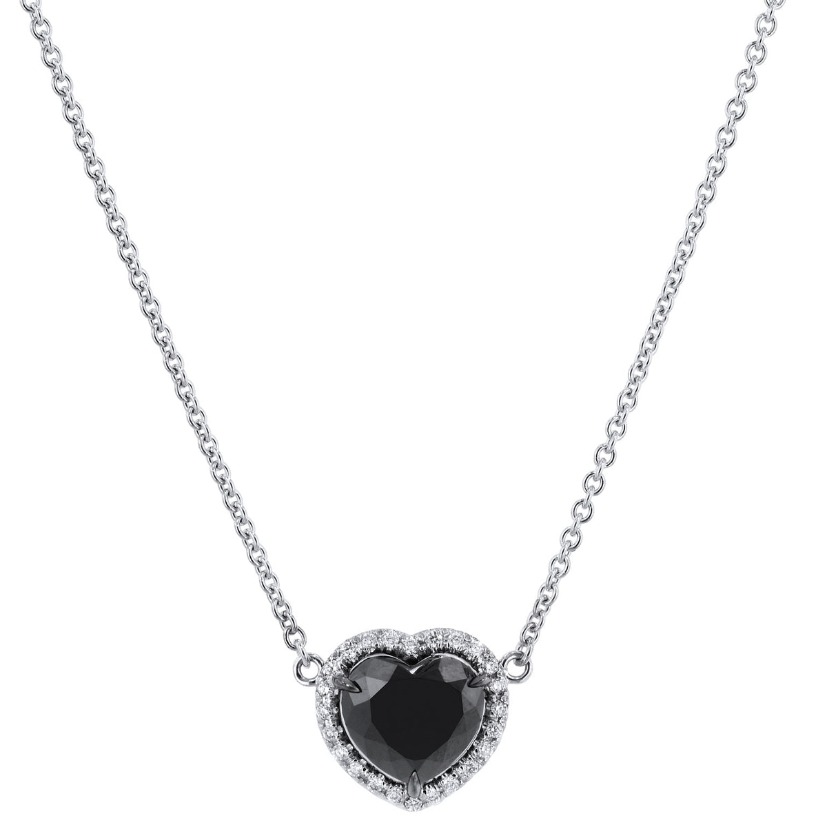 2.60ct Black Heart Necklace Necklaces H&H Jewels