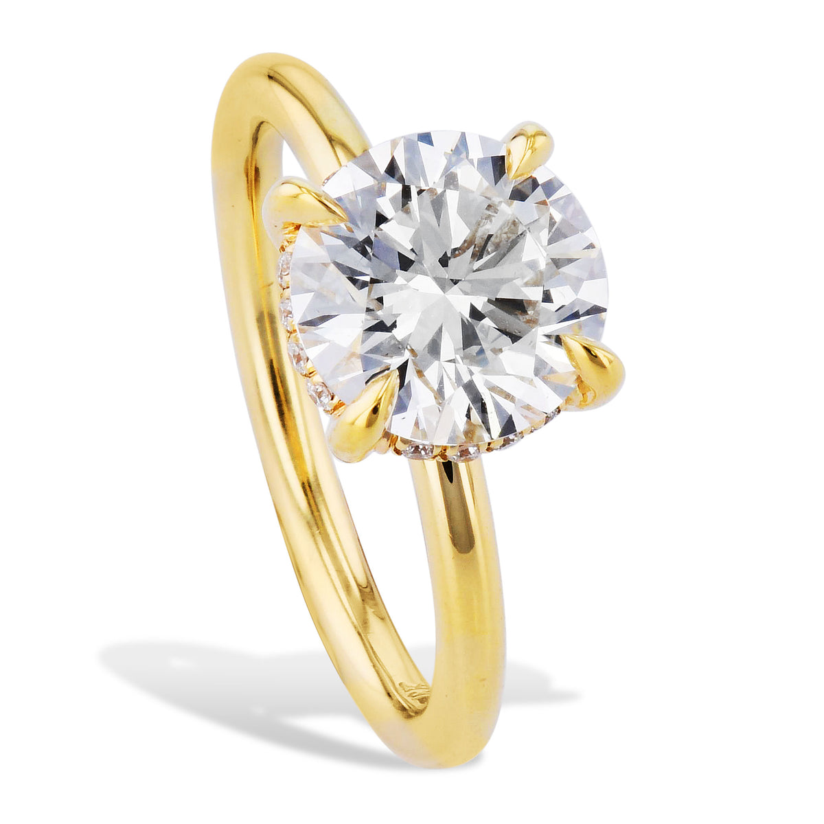 Yellow Round Cut Engagement Ring Engagement Rings H&H Jewels