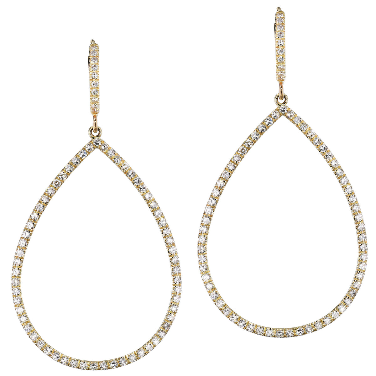 14kt Yellow Gold Diamond Teardrop Earrings Earrings H&H Jewels