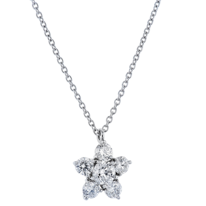 Diamond Flower Pendant Necklace Necklaces H&H Jewels