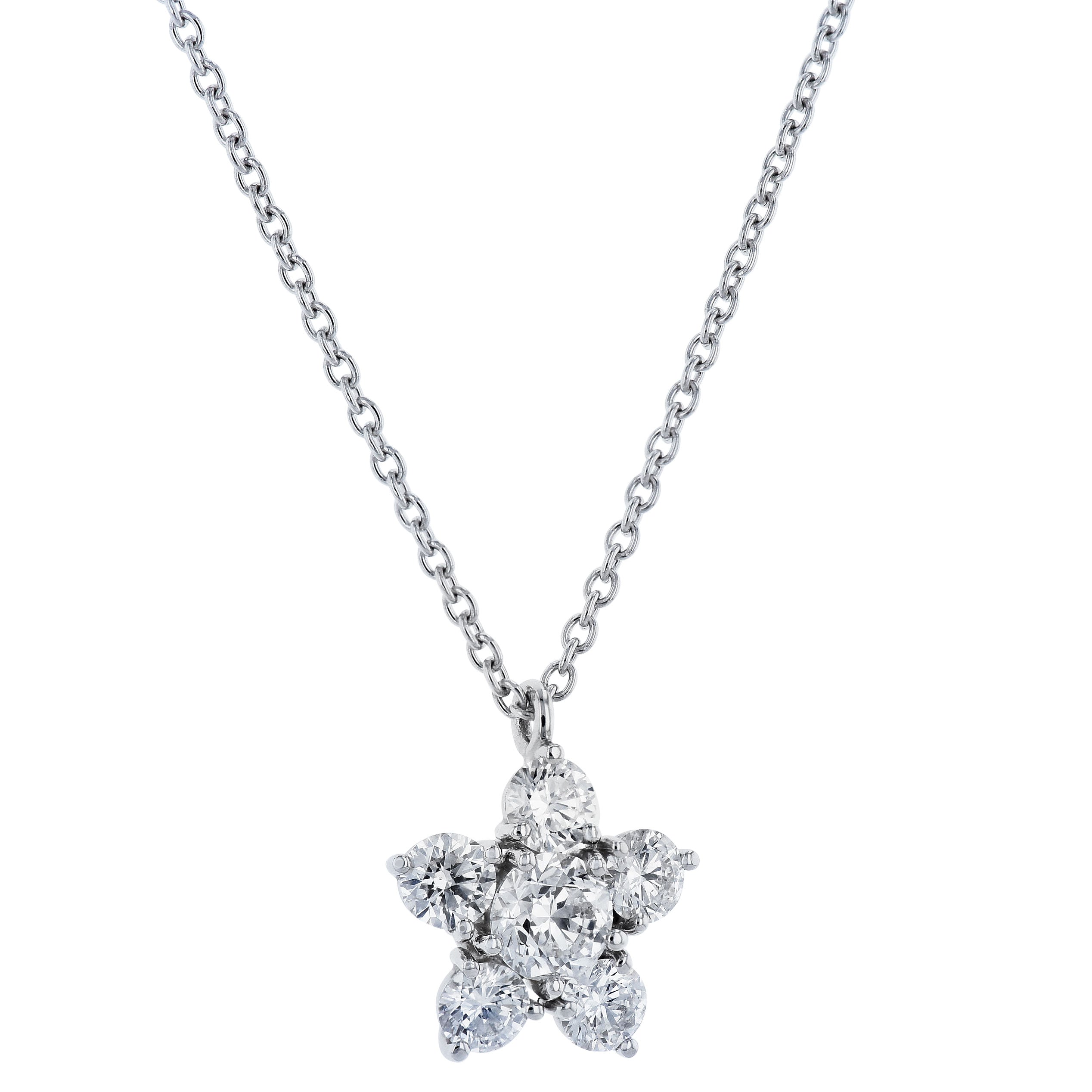 Diamond Flower Pendant Necklace Necklaces H&amp;H Jewels