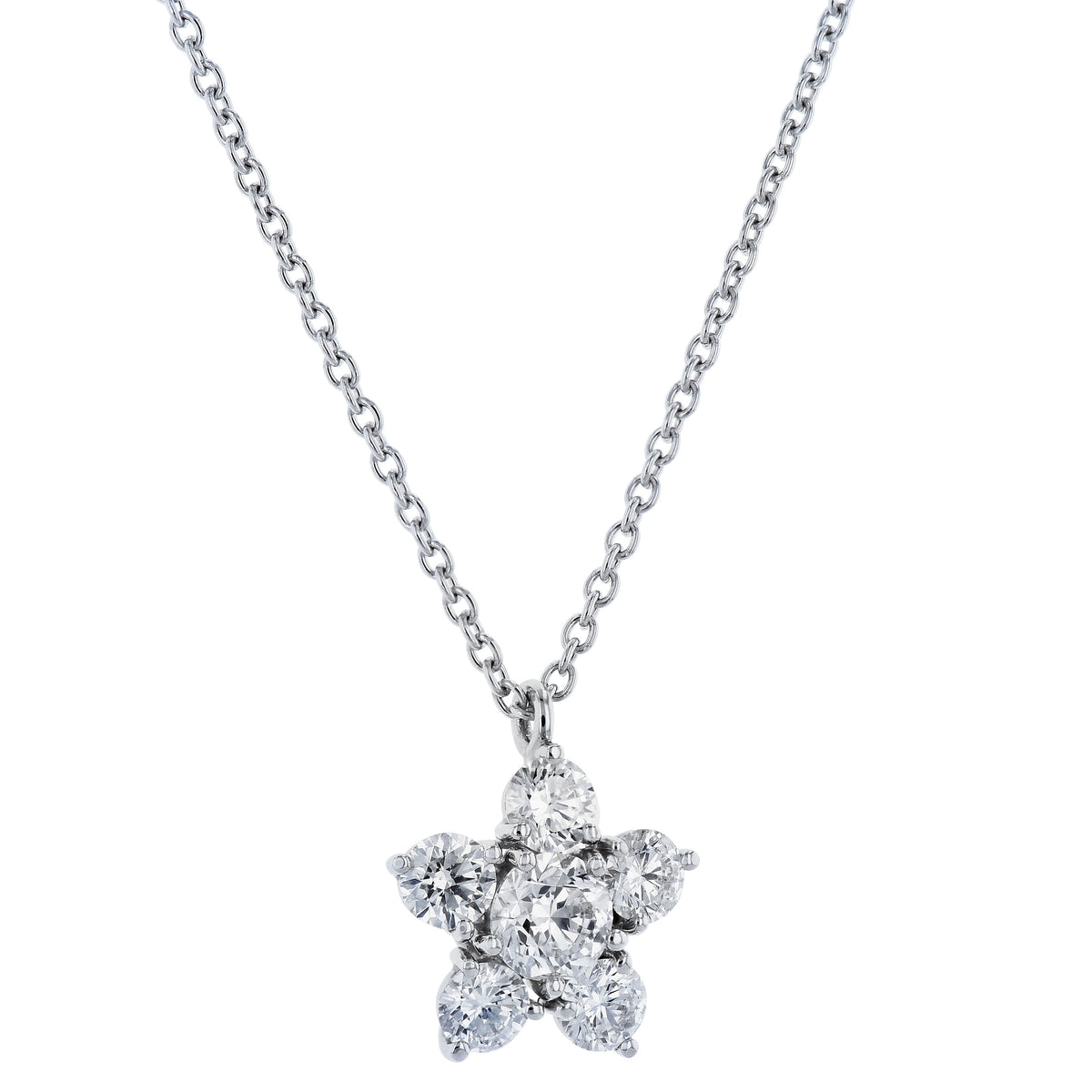 Diamond Flower Pendant Necklace Necklaces H&H Jewels
