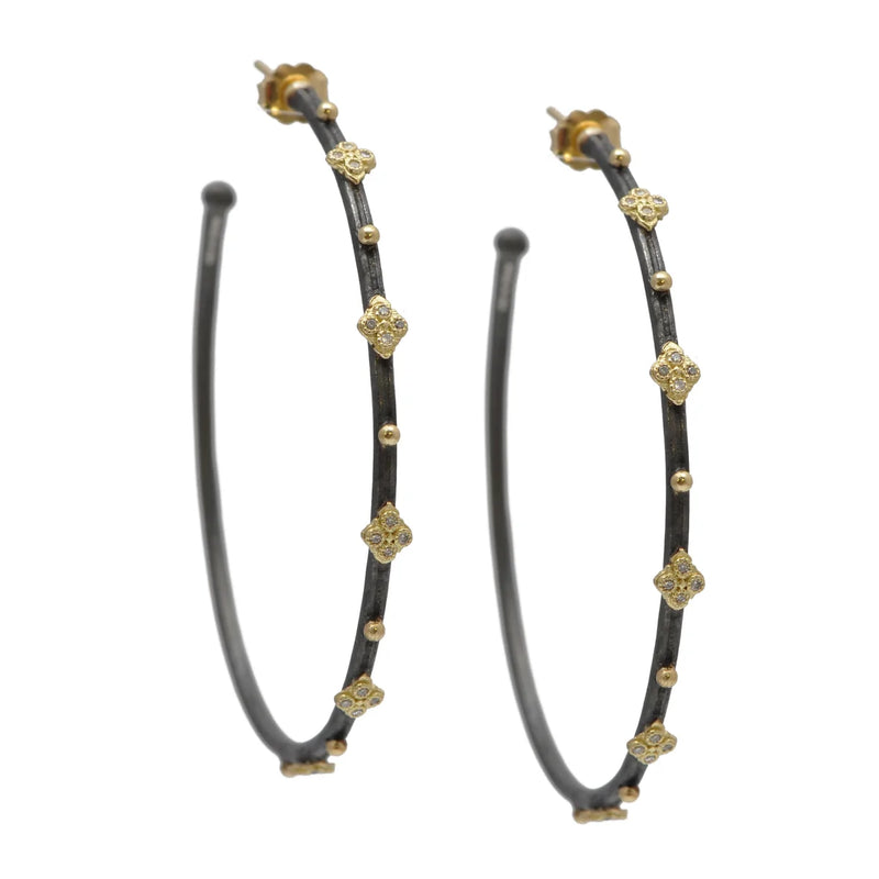 Armenta Granulation And Diamond Hoop Earrings Earrings Armenta
