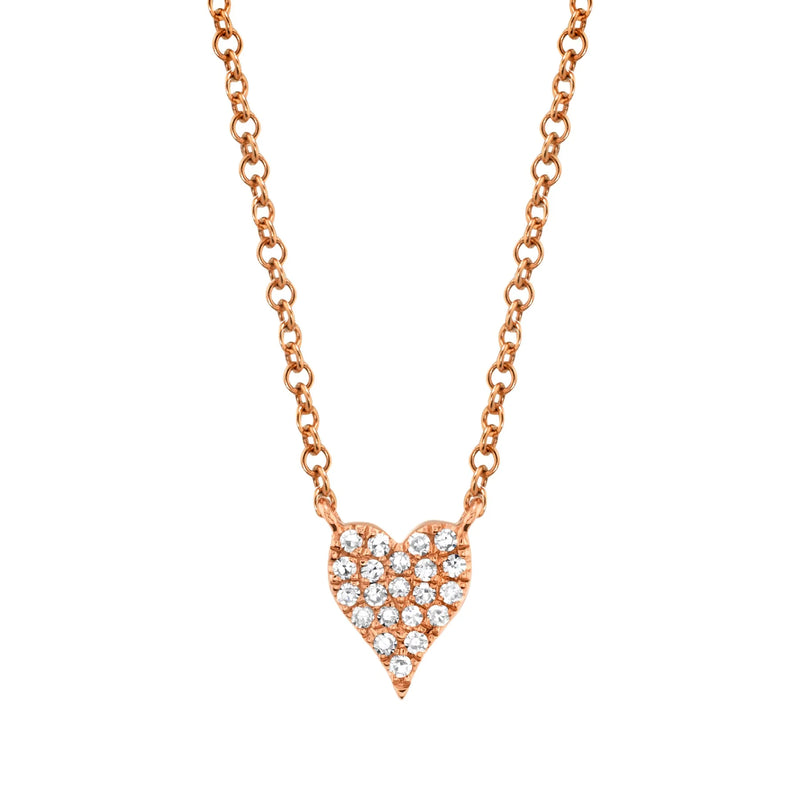 0.05Ct Diamond Pave Heart Pendant Necklace - Mini Necklaces Shy Creation