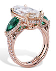 Diamond and Emerald Rose Gold Ring Rings H&H Jewels
