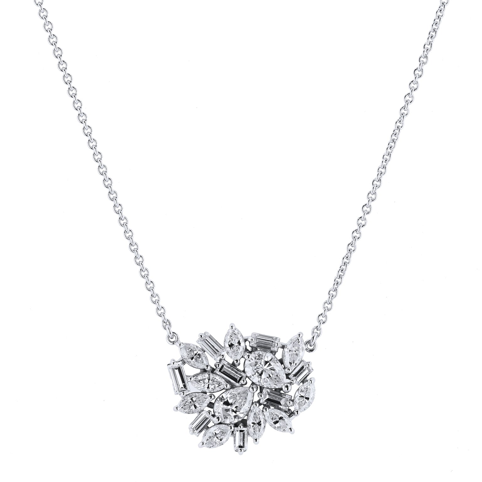 Multi Diamond Pendant Necklace Necklaces H&amp;H Jewels
