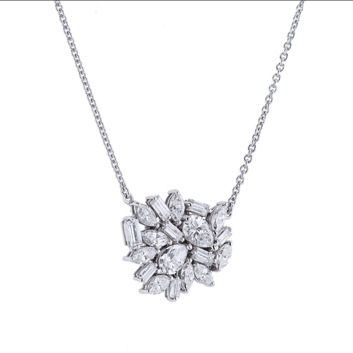 Multi Diamond Pendant Necklace - Alternate View 1