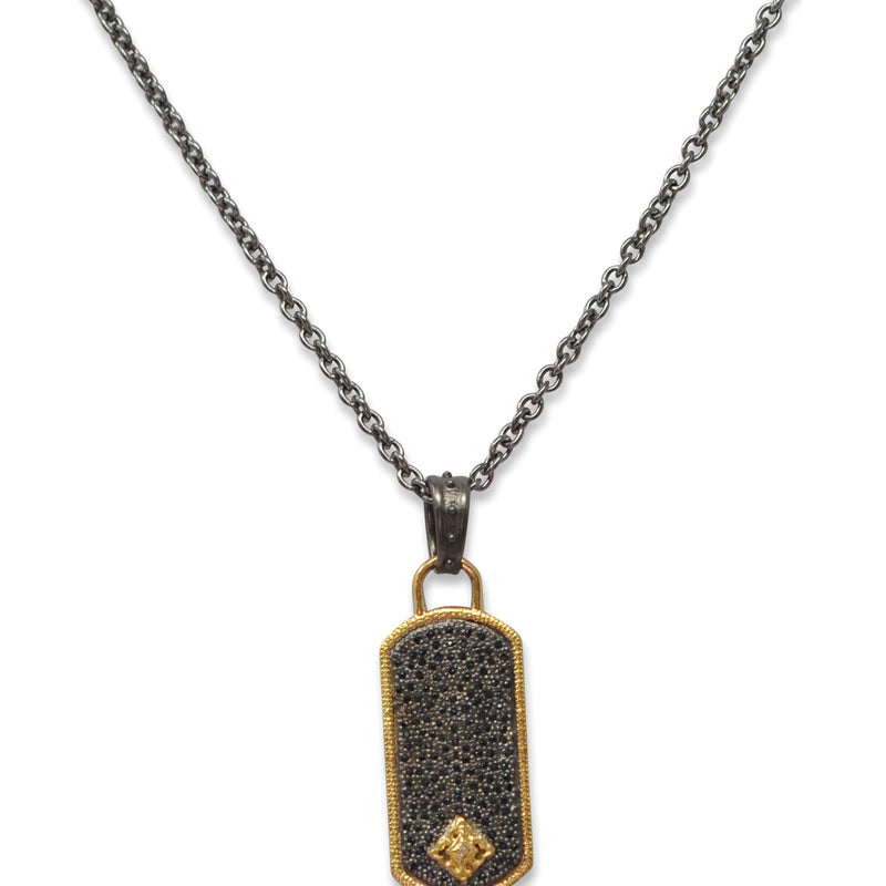 Sapphire Pave Dog Tag Necklace Necklaces Armenta