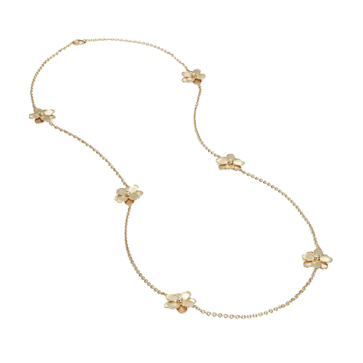 18kt Yellow Gold Long Flower Petali Collection Necklace Necklaces Marco Bicego