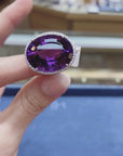 22.70 Carat Amethyst and Diamond Cocktail Ring