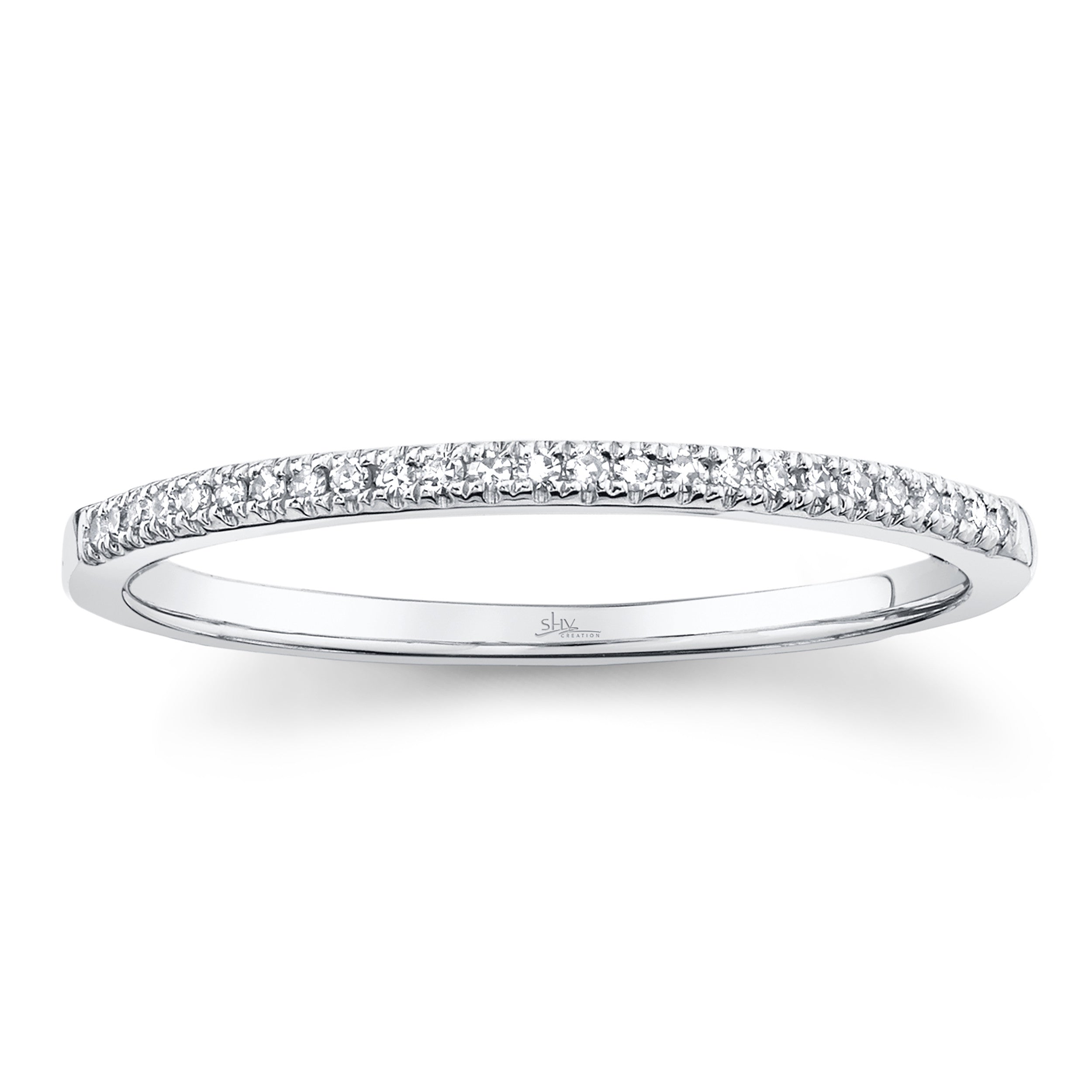 0.08ct White Gold Diamond Pave Band Rings Gift Giving