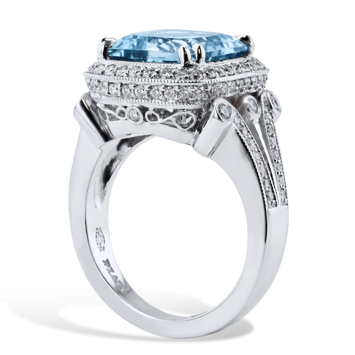Cushion Cut Aquamarine Ring - Alternate View 1
