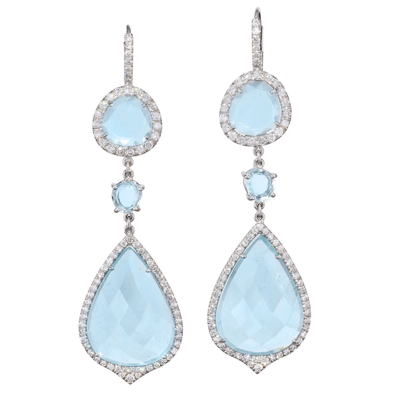 Handmade Drop Blue Topaz Slice Earrings Earrings H&H Jewels