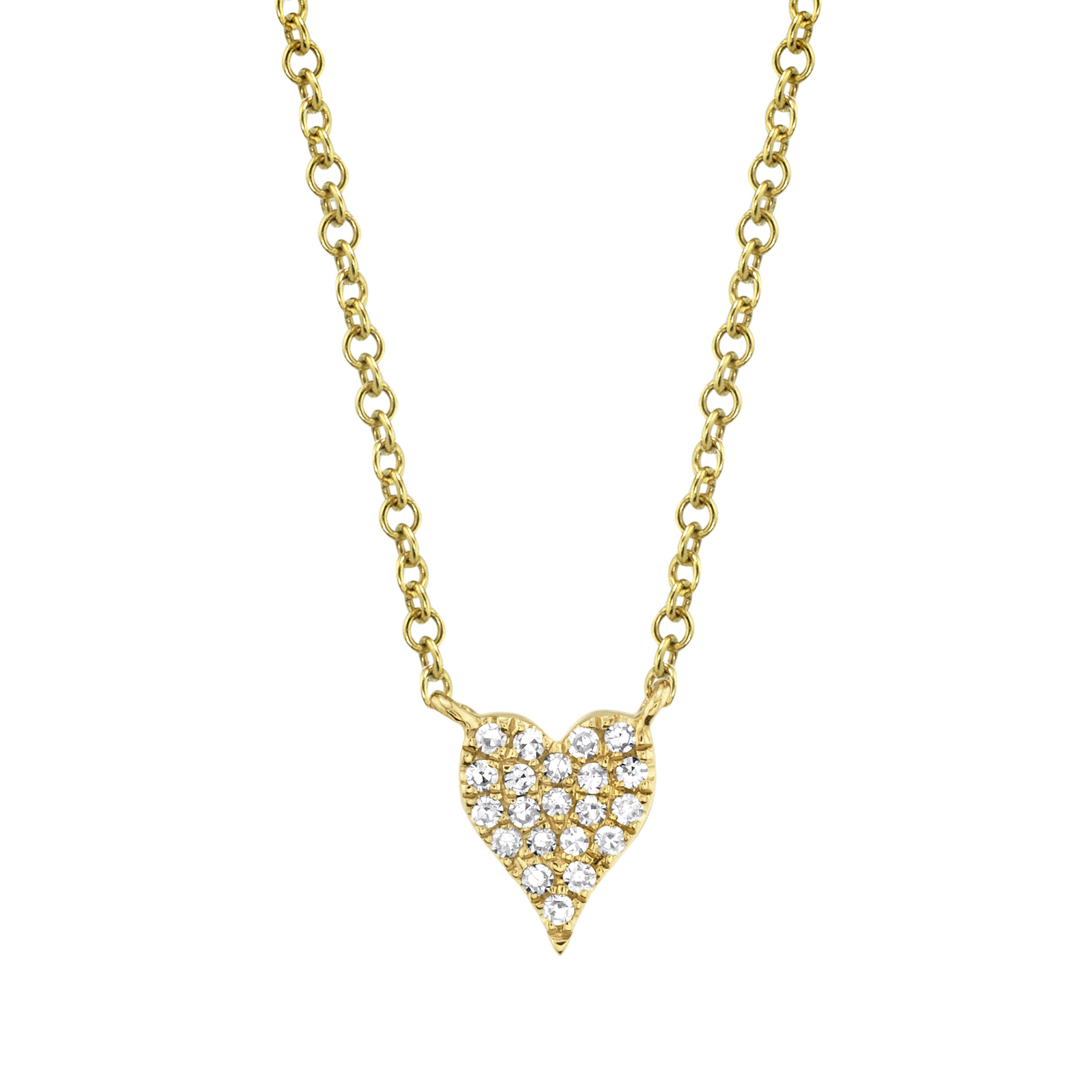 14 Karat Yellow Gold Diamond Heart Necklace Necklaces Gift Giving