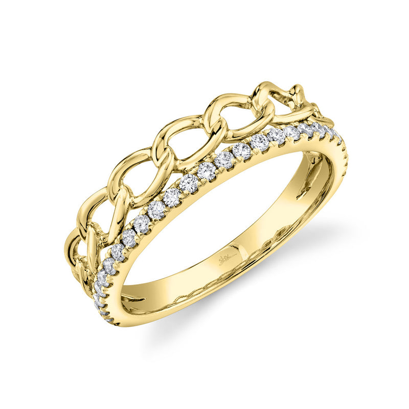 14kt. Yellow Gold Diamond Link Ring Rings Shy Creation