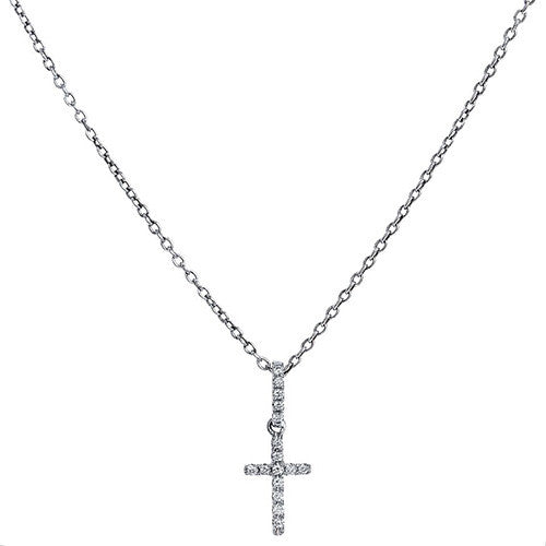 0.08 Carat Diamond Cross Pendant Necklace Necklaces H&H Jewels
