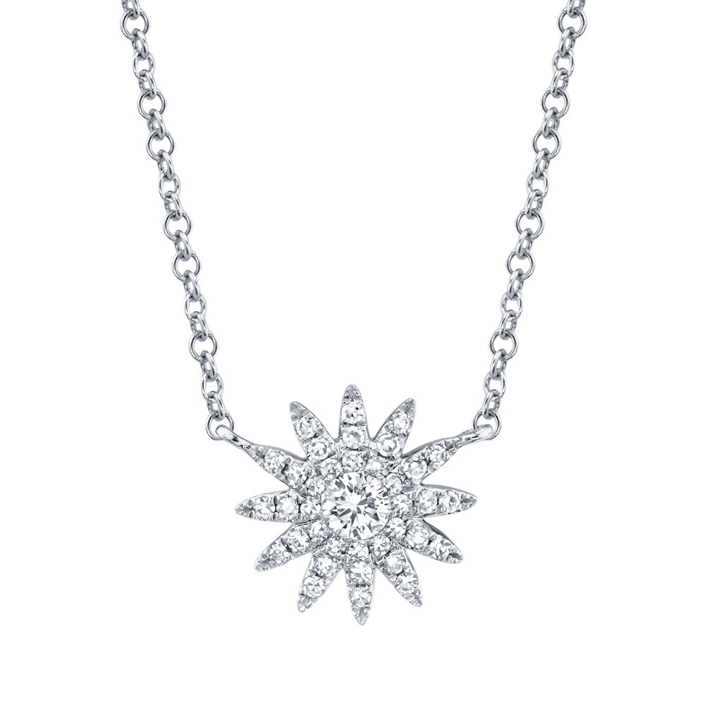 14kt. Diamond Star Burst Necklace Necklaces Shy Creation