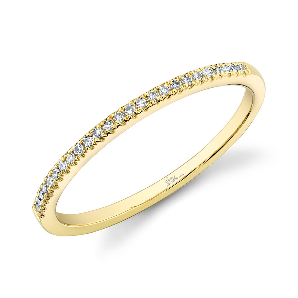 0.08ct Yellow Gold Diamond Pave Band Rings Shy Creation