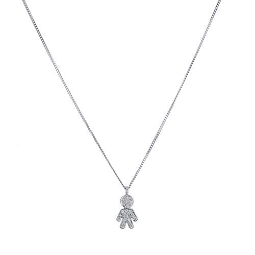 0.12 Carat Diamond Boy Charm Necklace Necklaces H&H Jewels