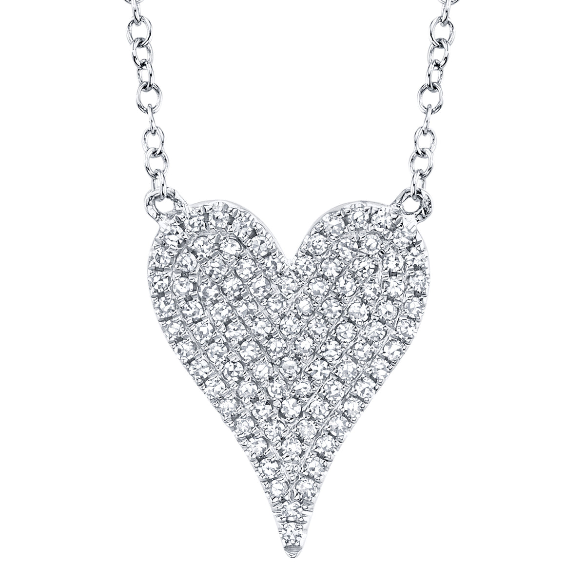 0.21ct White Gold Diamond Heart Necklace Necklaces Shy Creation