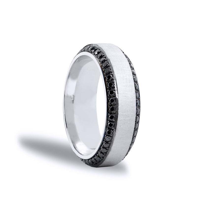 1.13 Black Diamond Band Ring Mens H&H Jewels