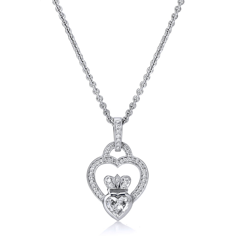 Heart Within Heart Diamond Pendant Necklace Necklaces H&H Jewels