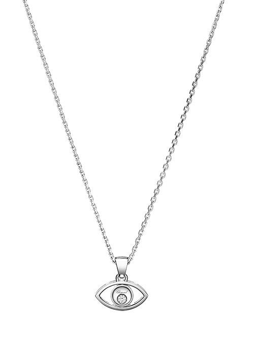 Chopard Good Luck Charms White Gold Diamond Evil Eye Pendant