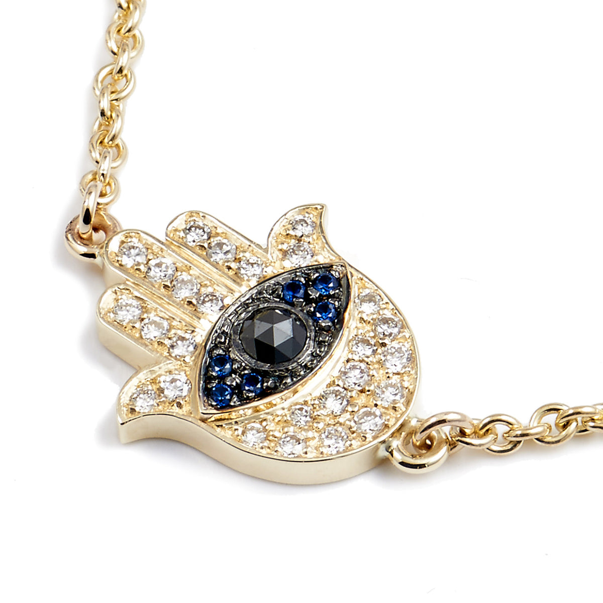 Diamond Pave Hand Of God Bracelet - Alternate View 1