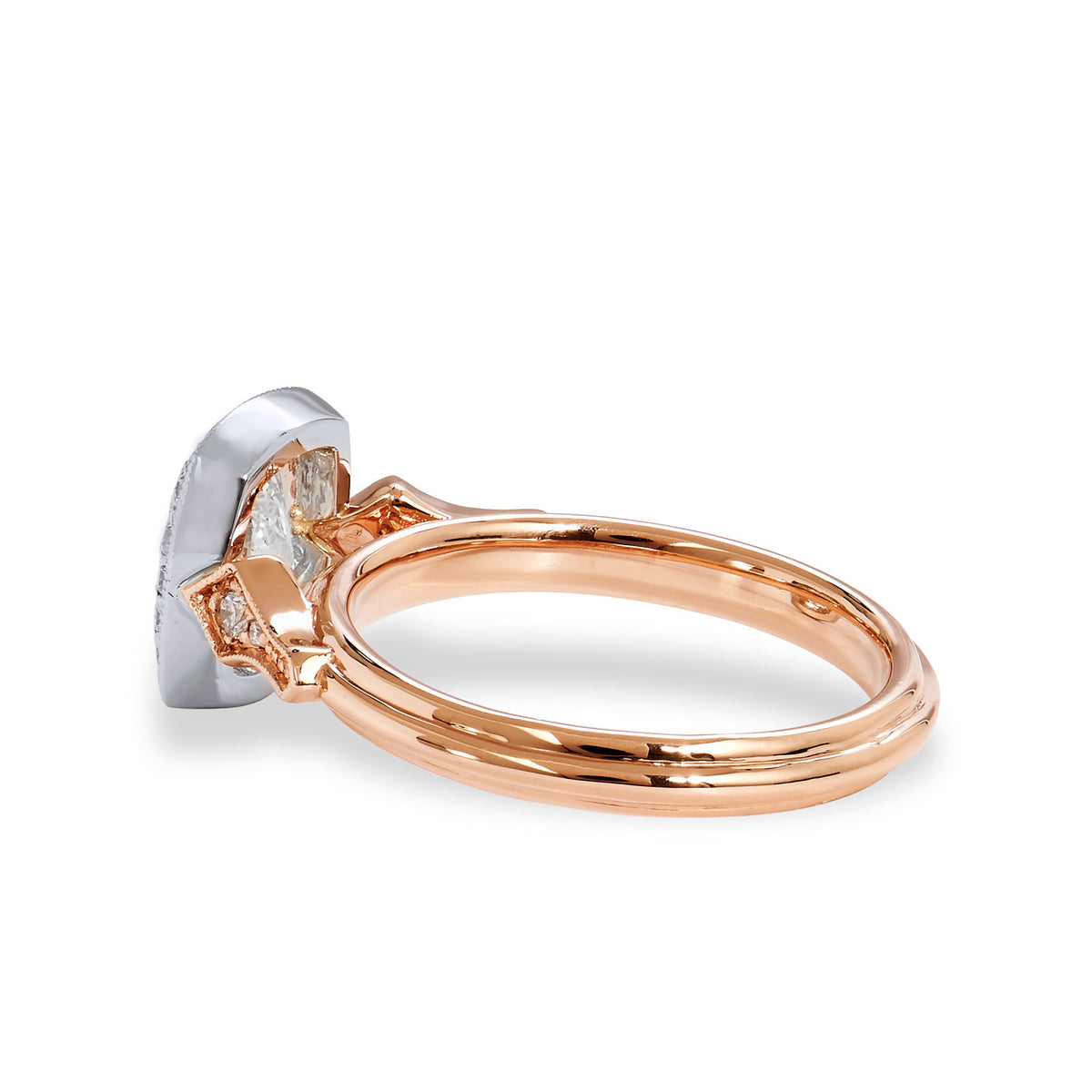 Radiant Diamond And Rose Gold Engagement Ring - Alternate View 2