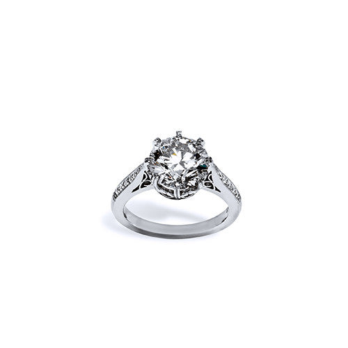 3.01 Carat Round Cut Diamond Engagement Ring Rings H&H Jewels