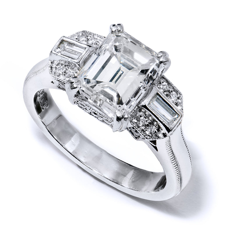 Prong And Bezel-Set Diamond Engagement Ring Rings H&H Jewels